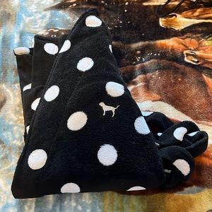 Pink XS/S/TP/P short black and white polka dot robe